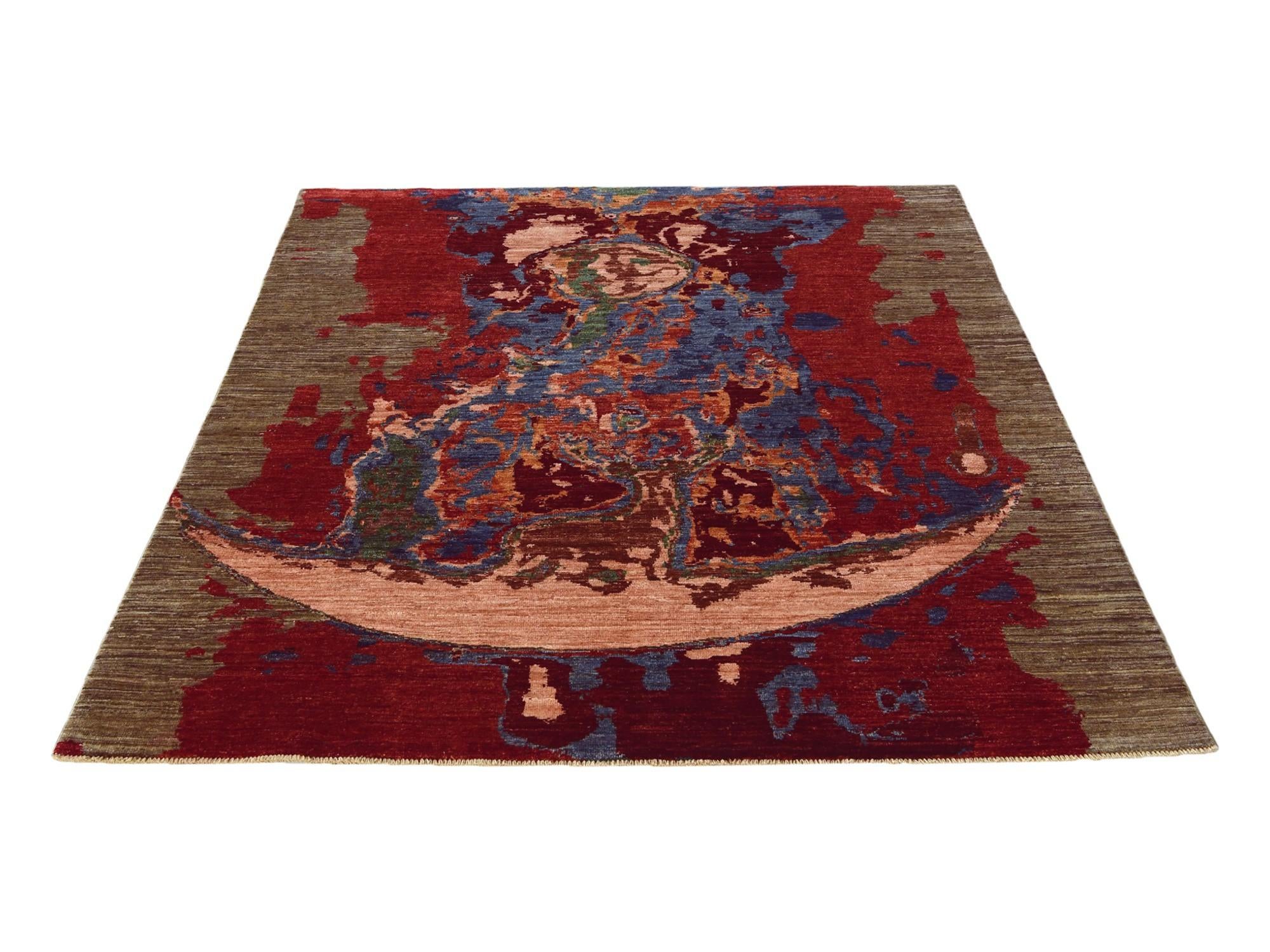 4' 11 x 6' 10 Hand Knotted Modern Ziegler Rug