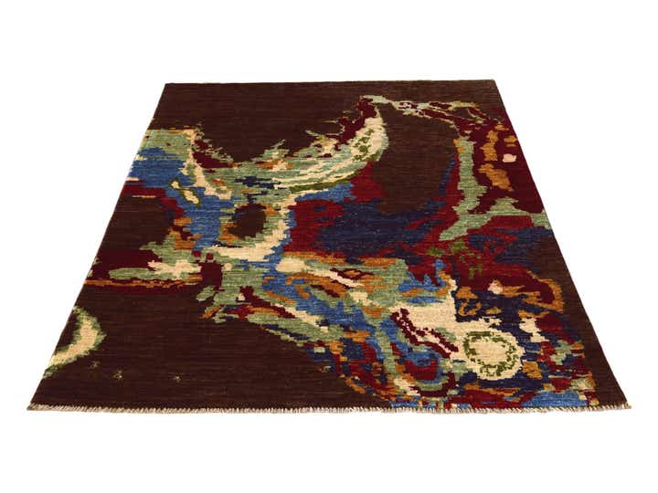 3' 5 x 4' 11 Hand Knotted Modern Ziegler Rug