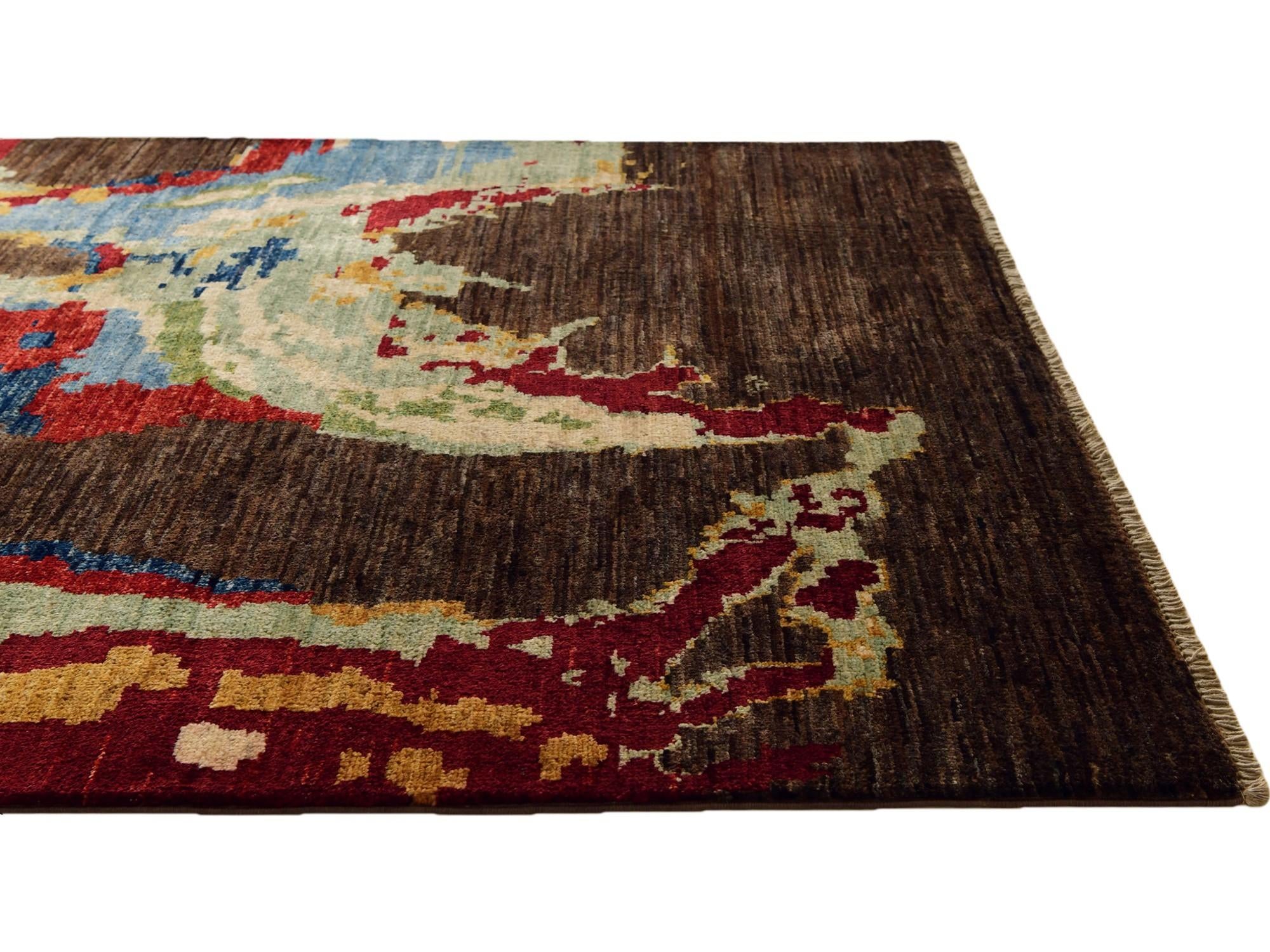 3' 5 x 4' 11 Hand Knotted Modern Ziegler Rug