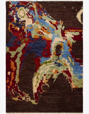 3' 5 x 4' 11 Hand Knotted Modern Ziegler Rug