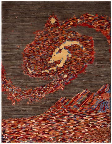 5' 3 x 6' 10 Hand Knotted Modern Ziegler Rug