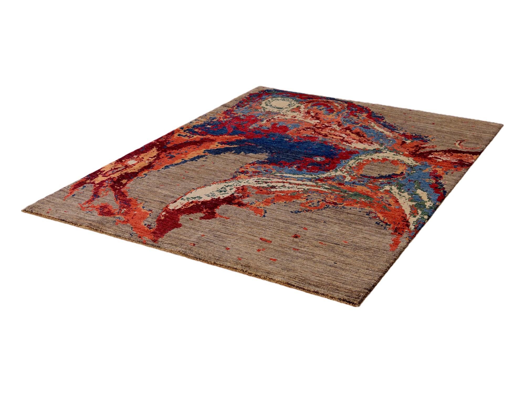 5' 1 x 6' 8 Hand Knotted Modern Ziegler Rug