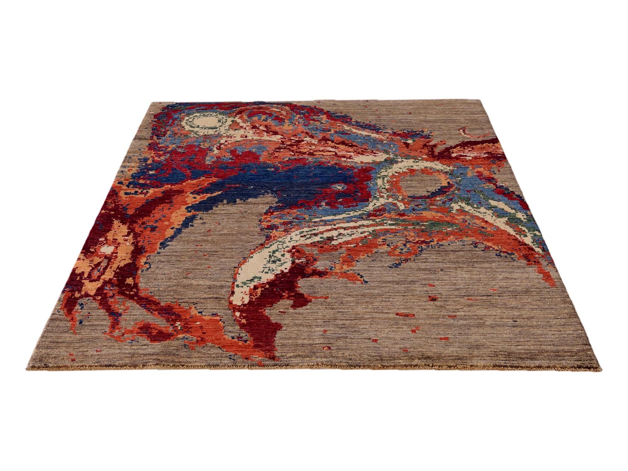 5' 1 x 6' 8 Hand Knotted Modern Ziegler Rug