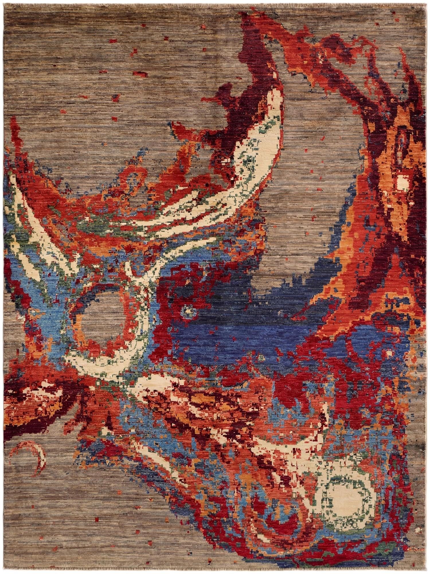 5' 1 x 6' 8 Hand Knotted Modern Ziegler Rug