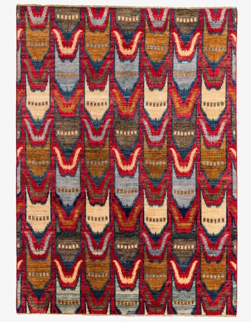 5' 9 x 8' Hand Knotted Modern Ziegler Rug