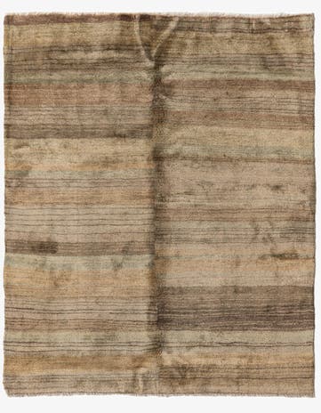 4' x 5' Hand Knotted Modern Ziegler Wool Rug