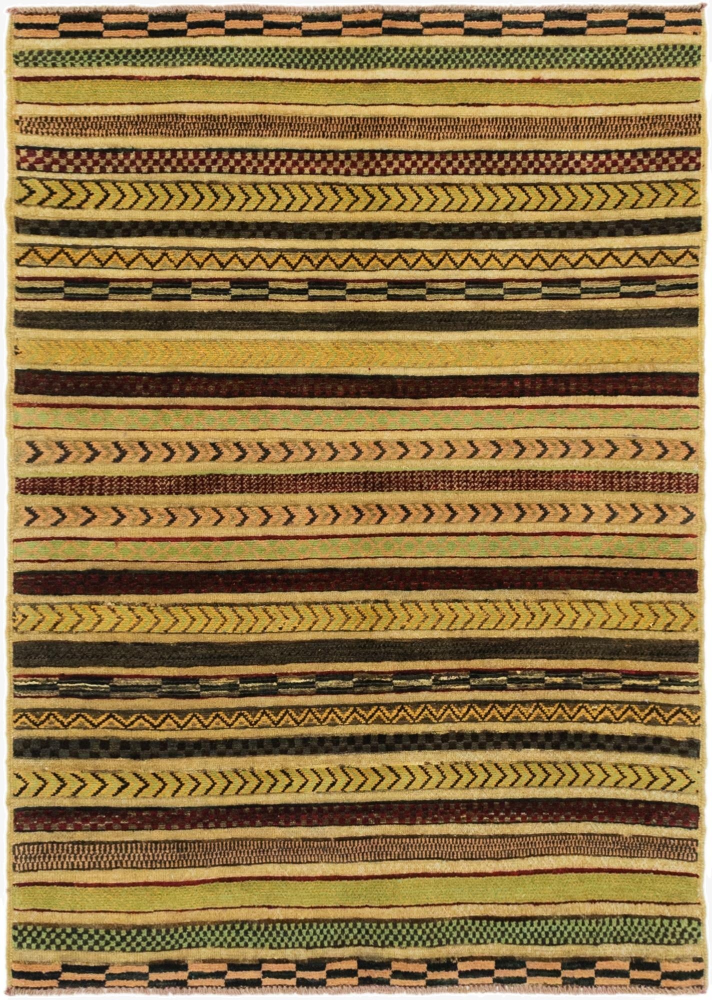 3' 4 x 4' 10  Hand Knotted Modern Ziegler Rug