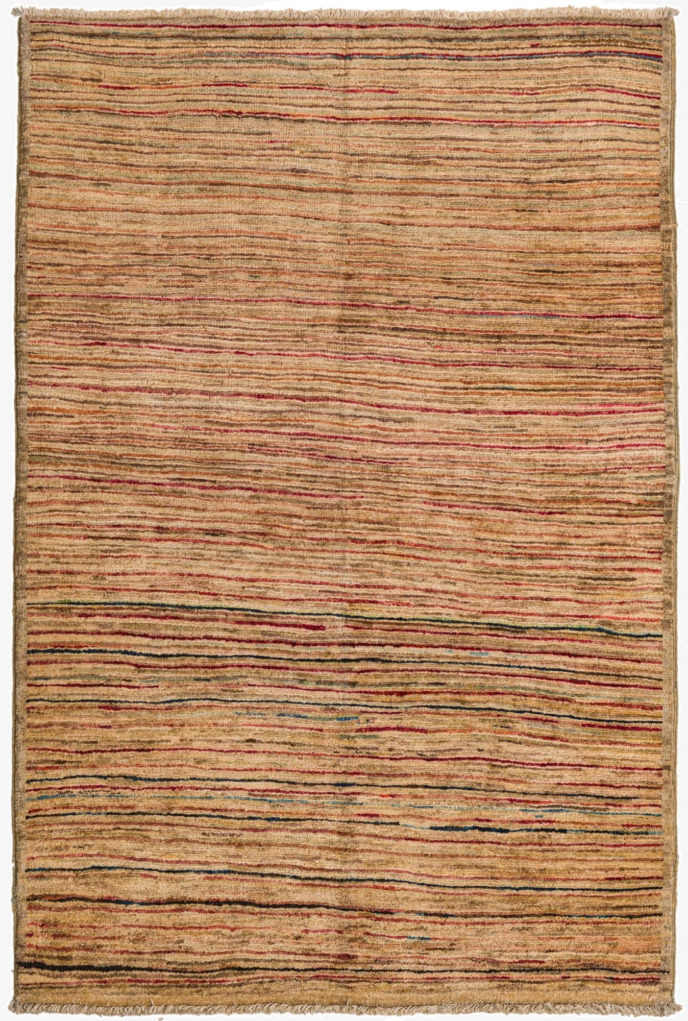 3' 4 x 4' 10  Hand Knotted Modern Ziegler Rug