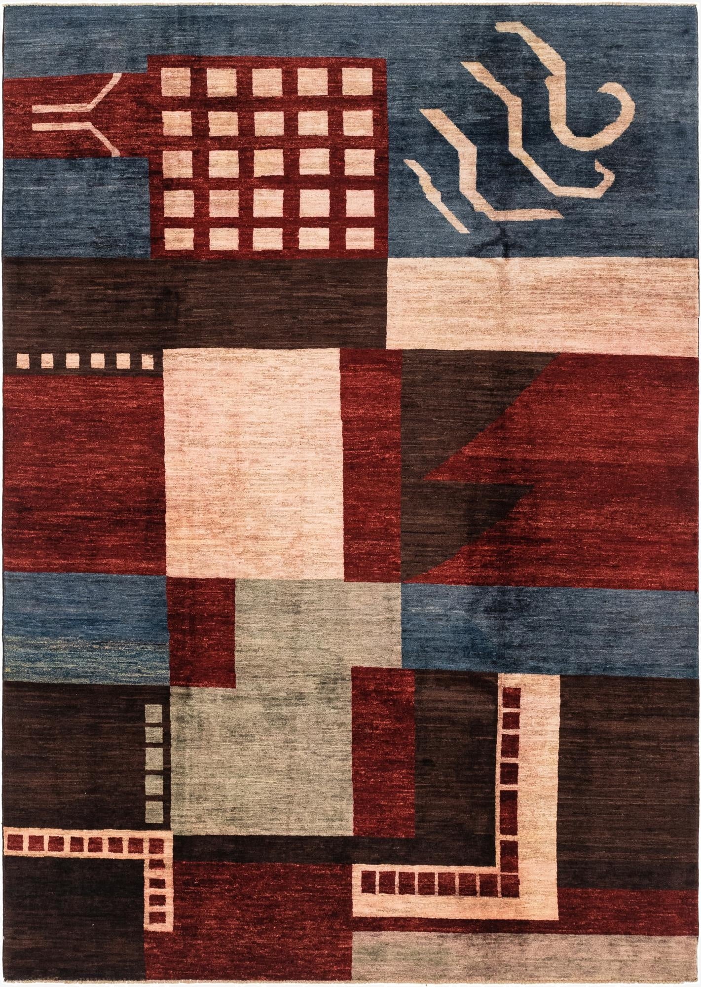 6' 8 x 9' 6  Hand Knotted Modern Ziegler Rug