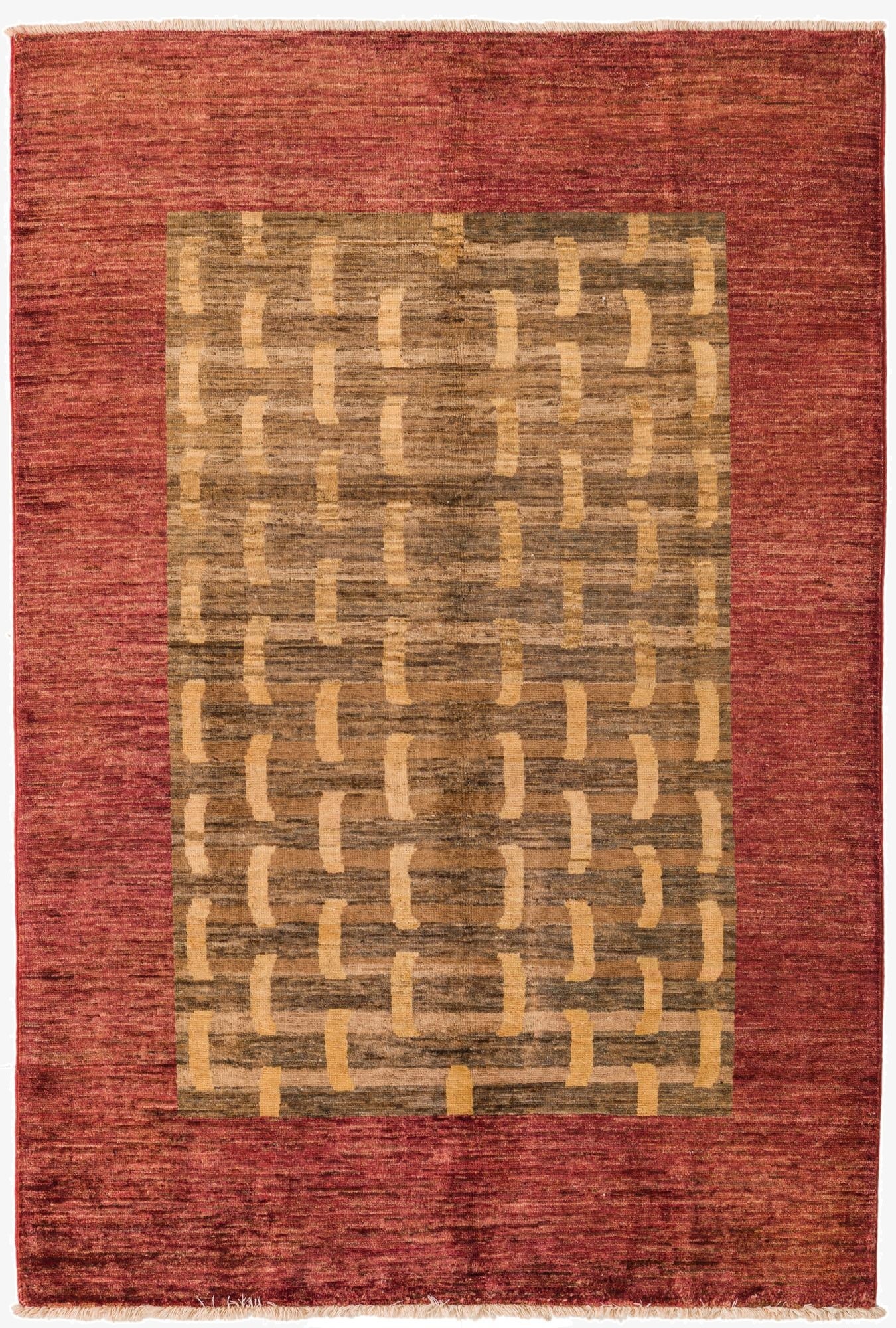 3' 9 x 5' 9  Hand Knotted Modern Ziegler Rug