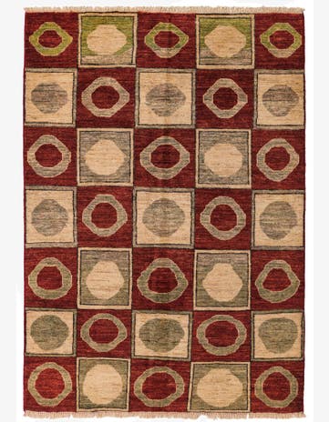 3' 9 x 5' 6 Hand Knotted Modern Ziegler Rug