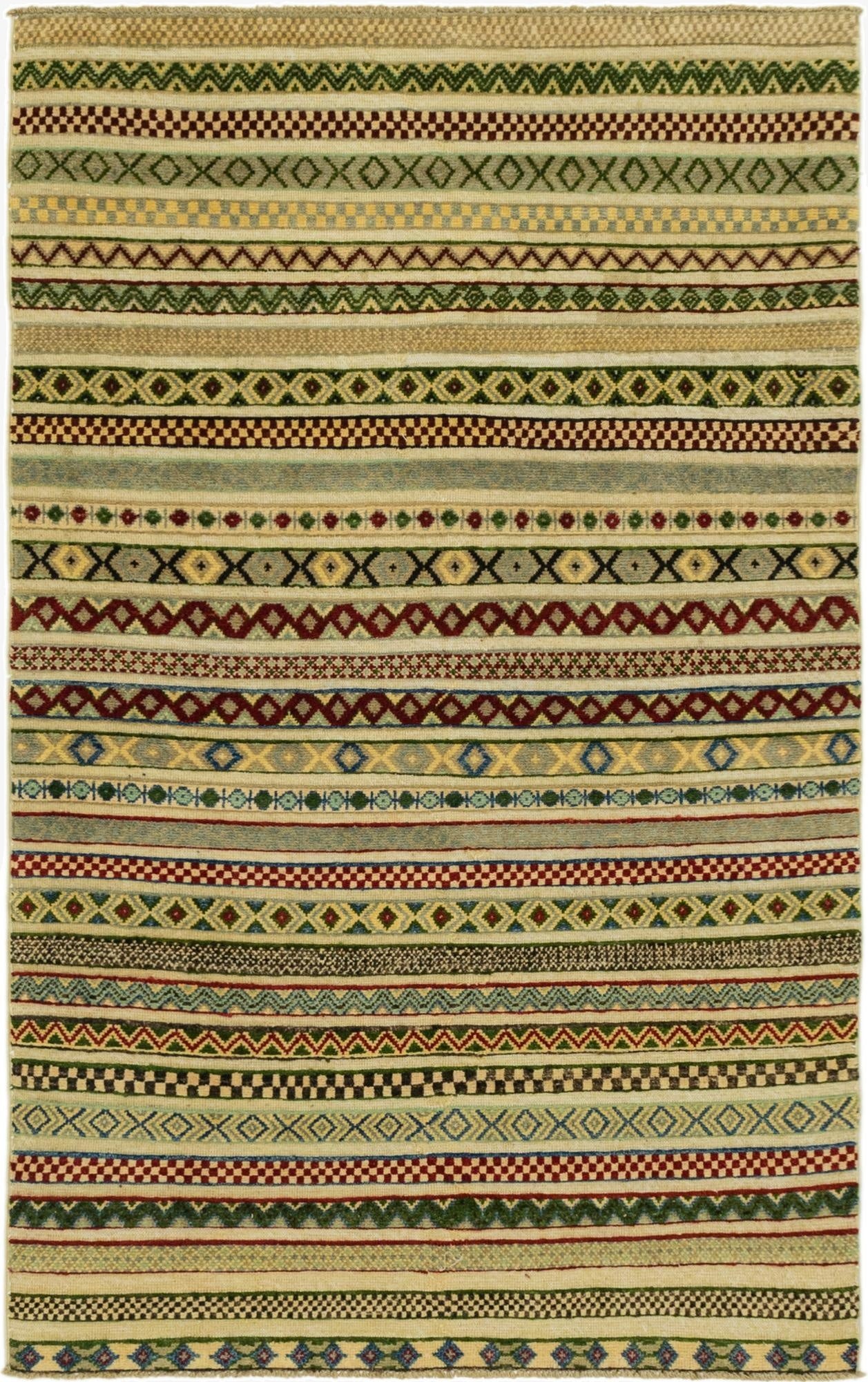 3' 7 x 5' 11  Hand Knotted Modern Ziegler Rug