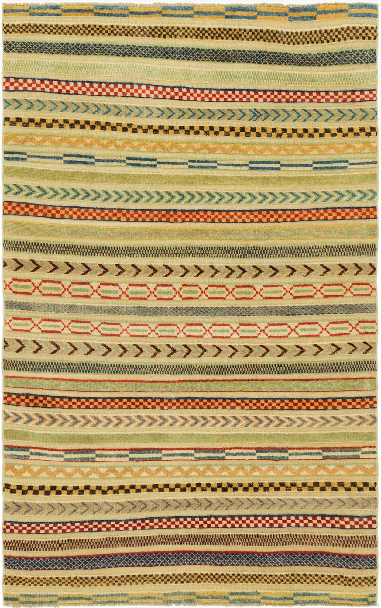 3' 6 x 5' 9  Hand Knotted Modern Ziegler Rug