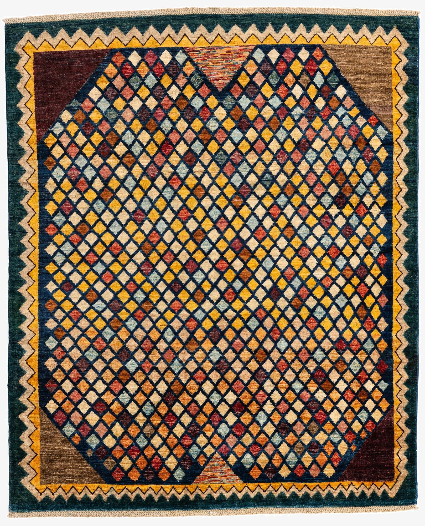 5' 1 x 6' 2  Hand Knotted Modern Ziegler Wool Rug