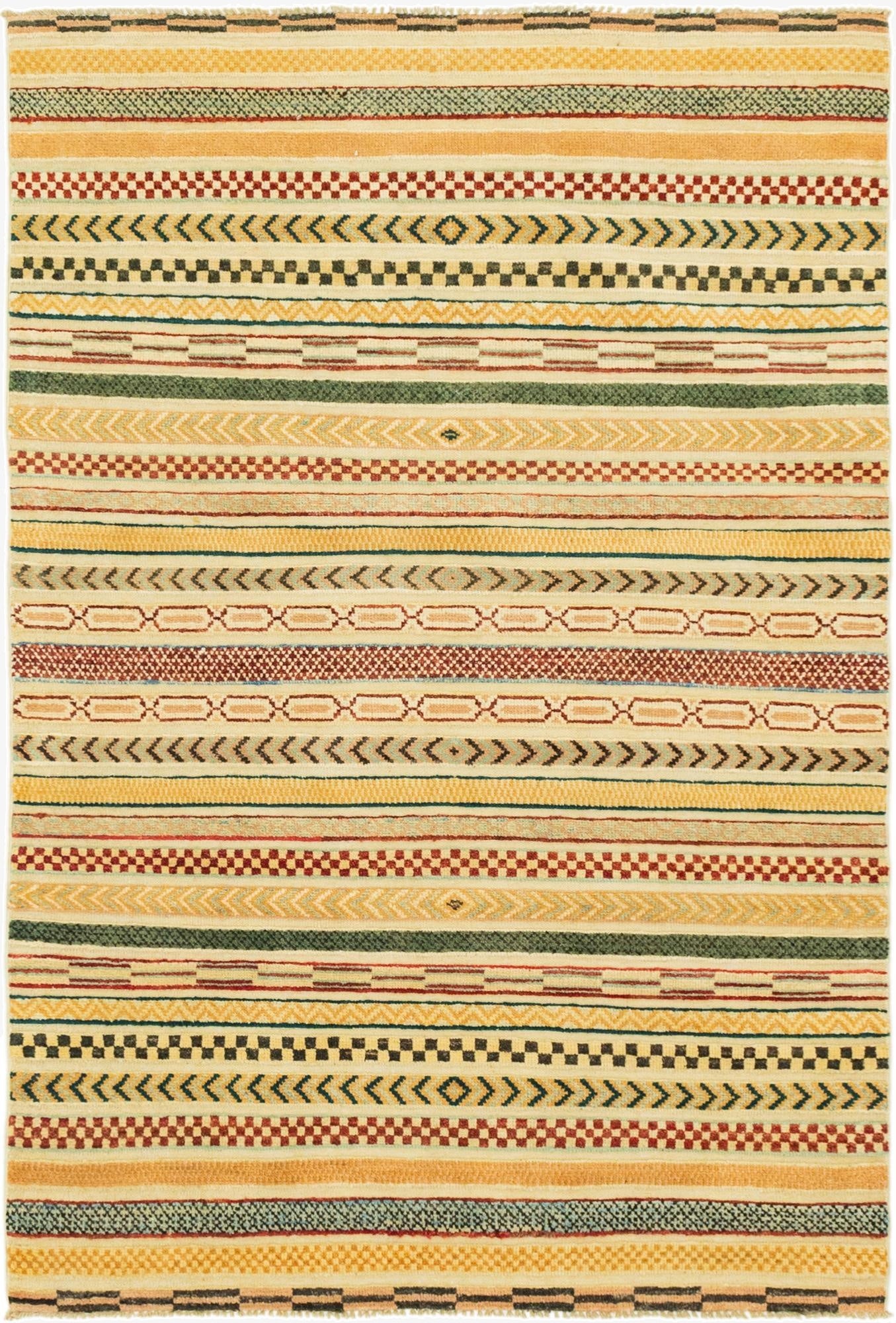 3' 11 x 6' 11  Hand Knotted Modern Ziegler Rug