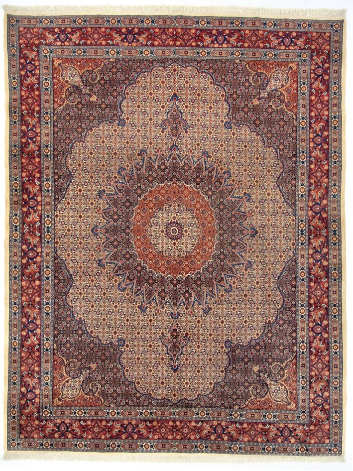 Vue détaillée : 300cm x 380cm Noué main Mood Tapis Persan Laine