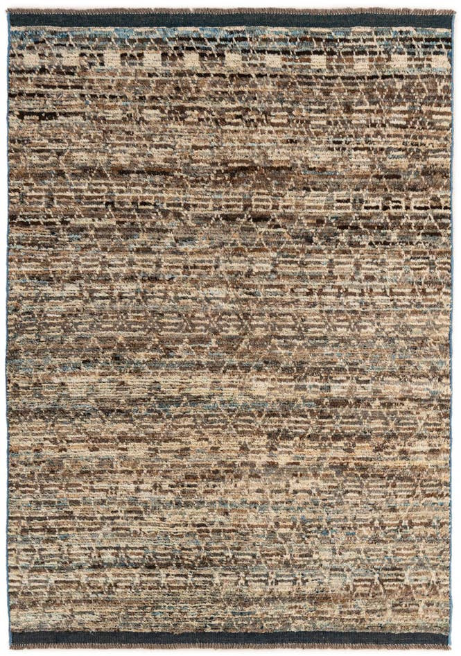 Detail image of 4' 10 x 6' 9 Hand Knotted Moroccan Wool Rug