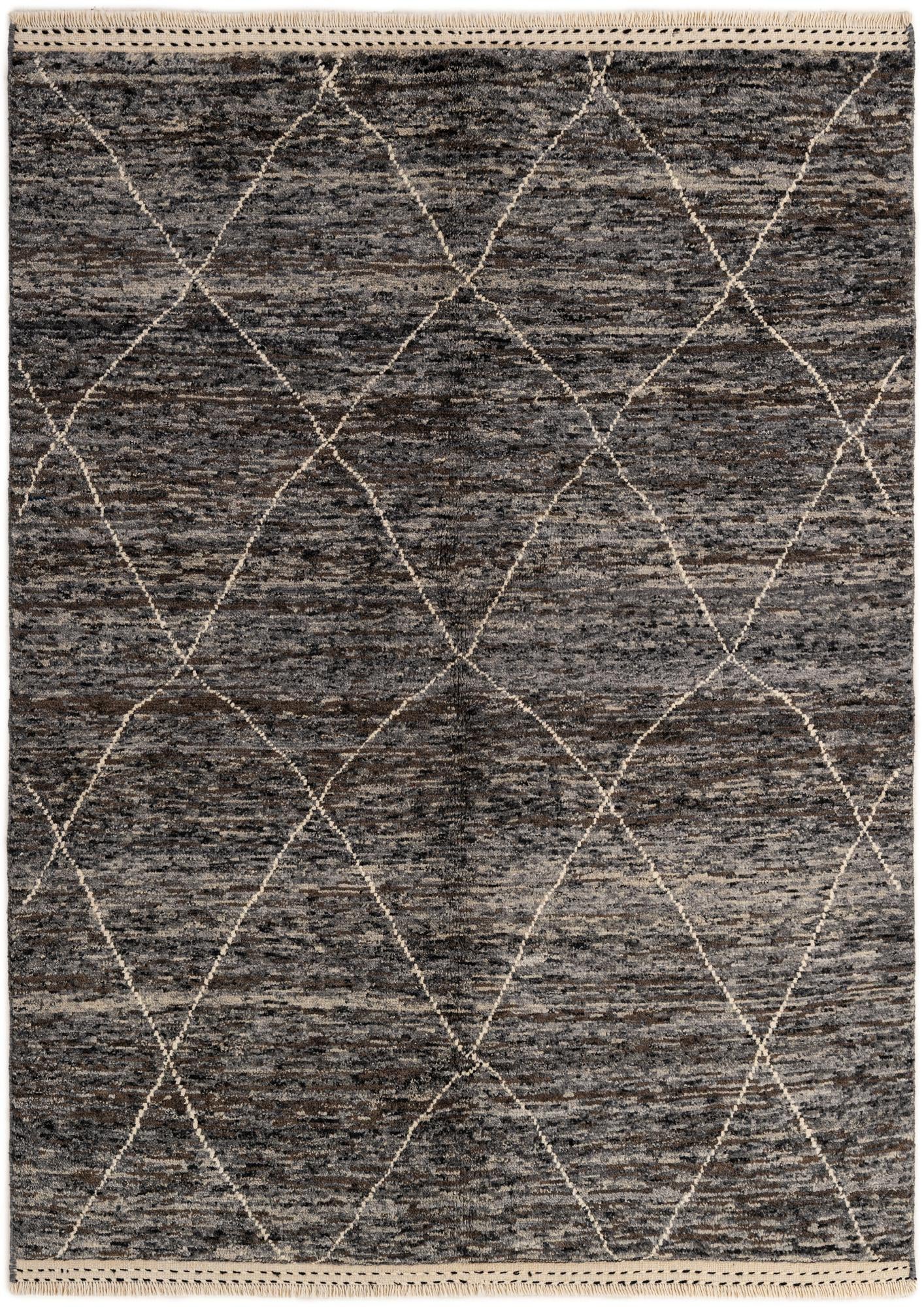 4' 11 x 6' 10 Hand Knotted Moroccan Wool Rug