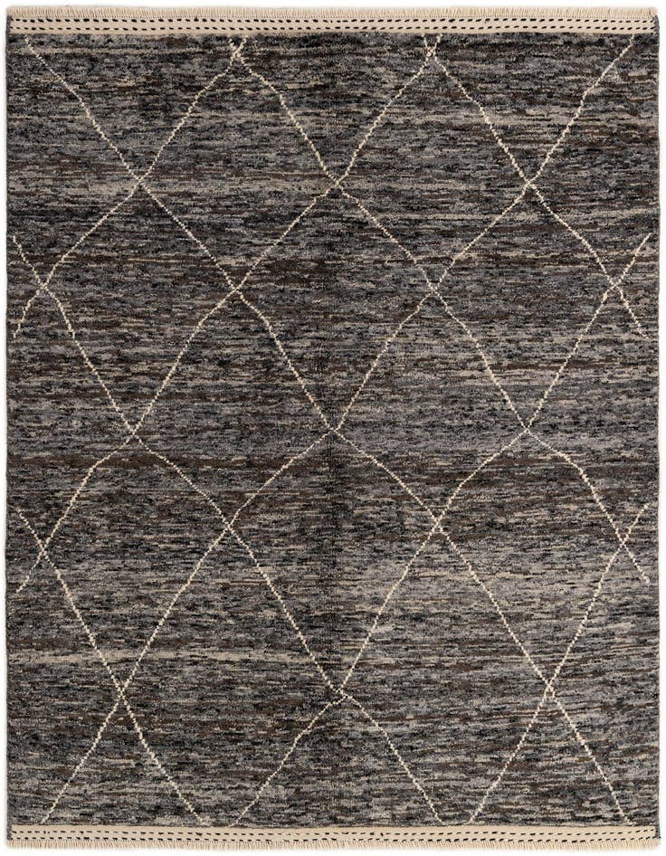 Detail image of 4' 11 x 6' 10 Hand Knotted Moroccan Wool Rug