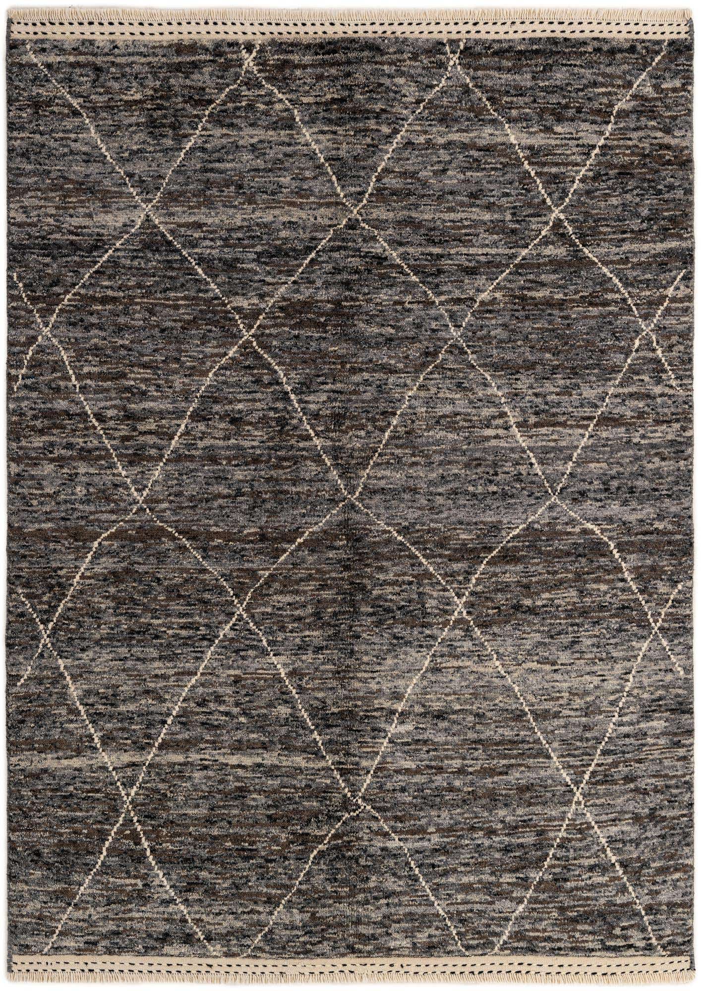 4' 11 x 6' 10 Hand Knotted Moroccan Wool Rug