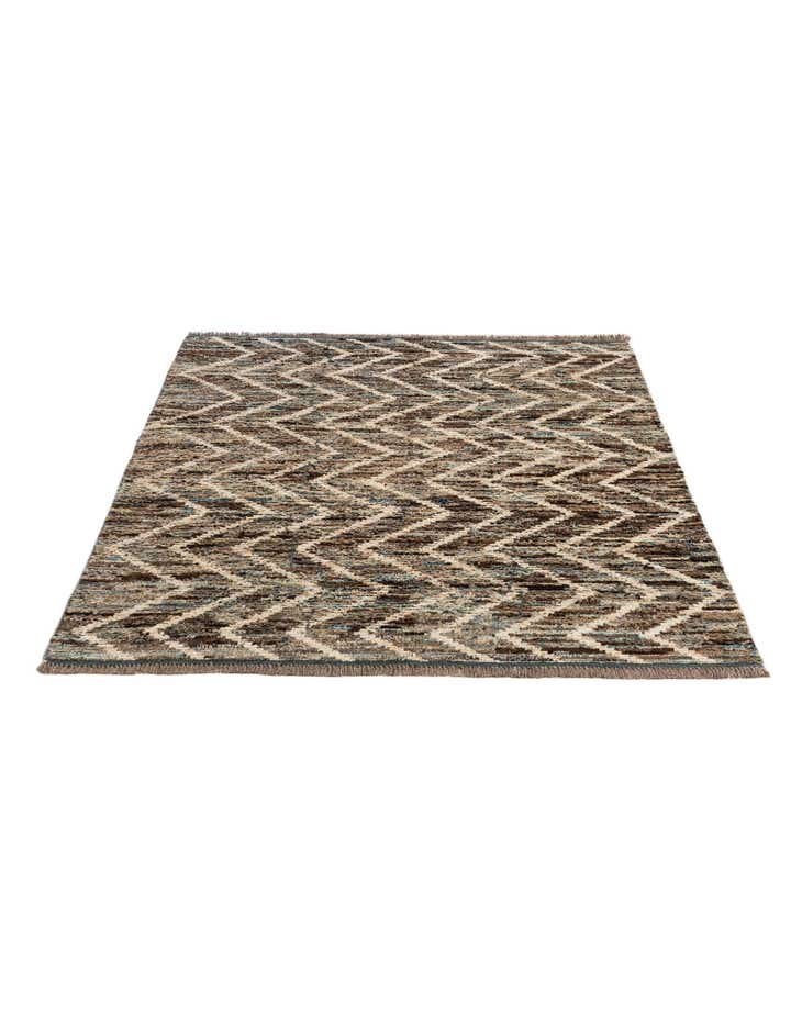 5' 3 x 6' 3 Hand Knotted Moroccan Wool Rug