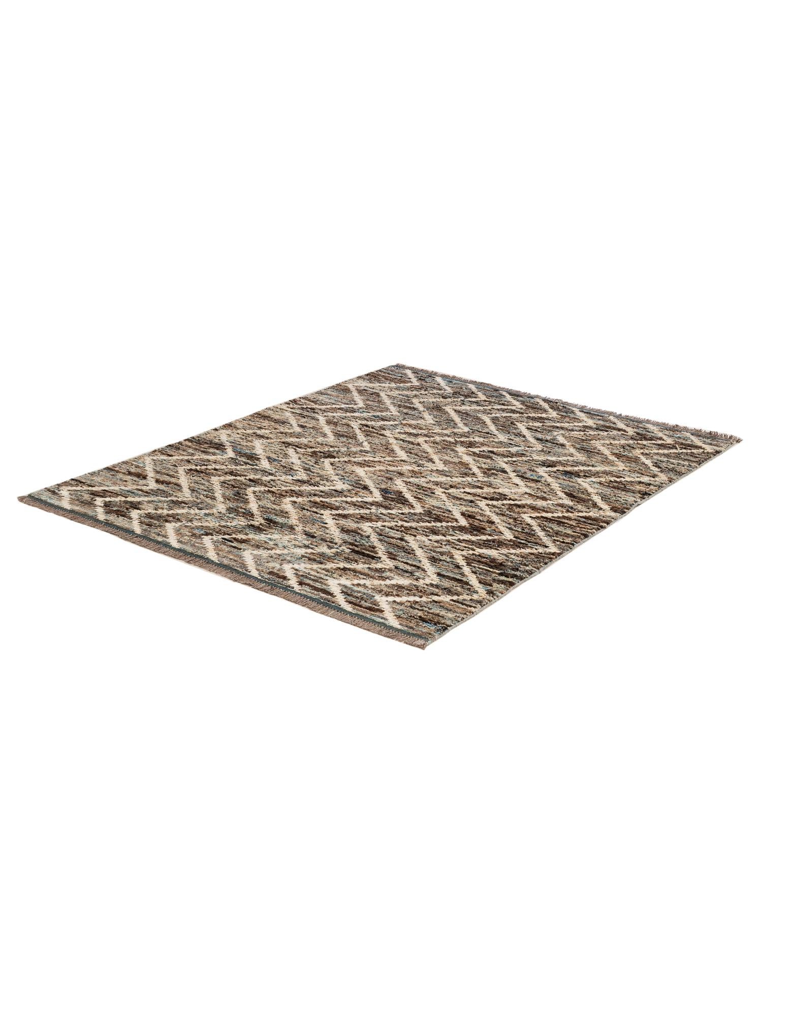 5' 3 x 6' 3 Hand Knotted Moroccan Wool Rug