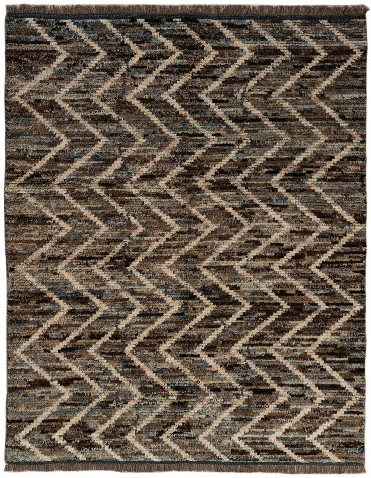 Detail image of 5' 3 x 6' 3 Hand Knotted Moroccan Wool Rug