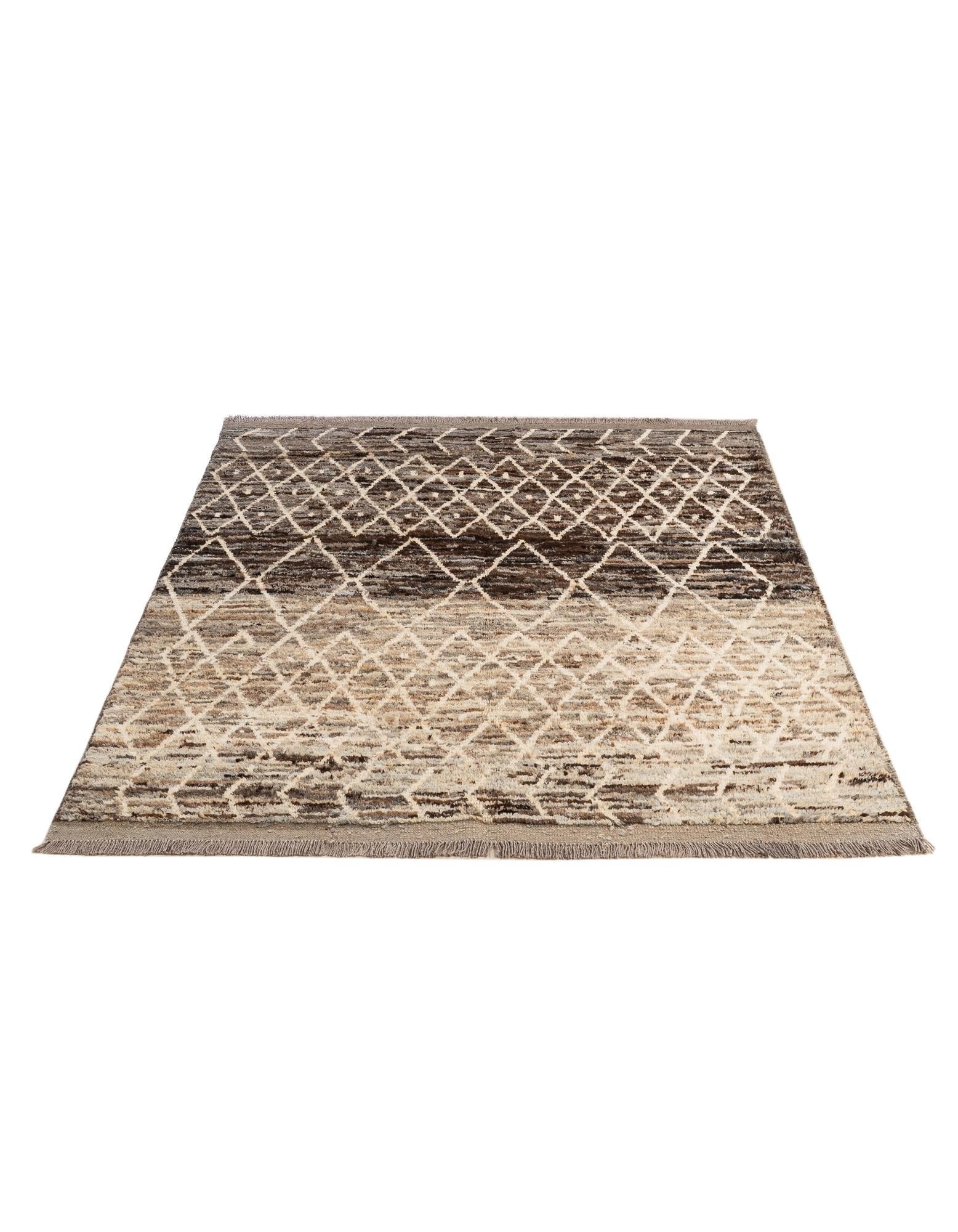 5' 2 x 6' 5 Hand Knotted Moroccan Wool Rug
