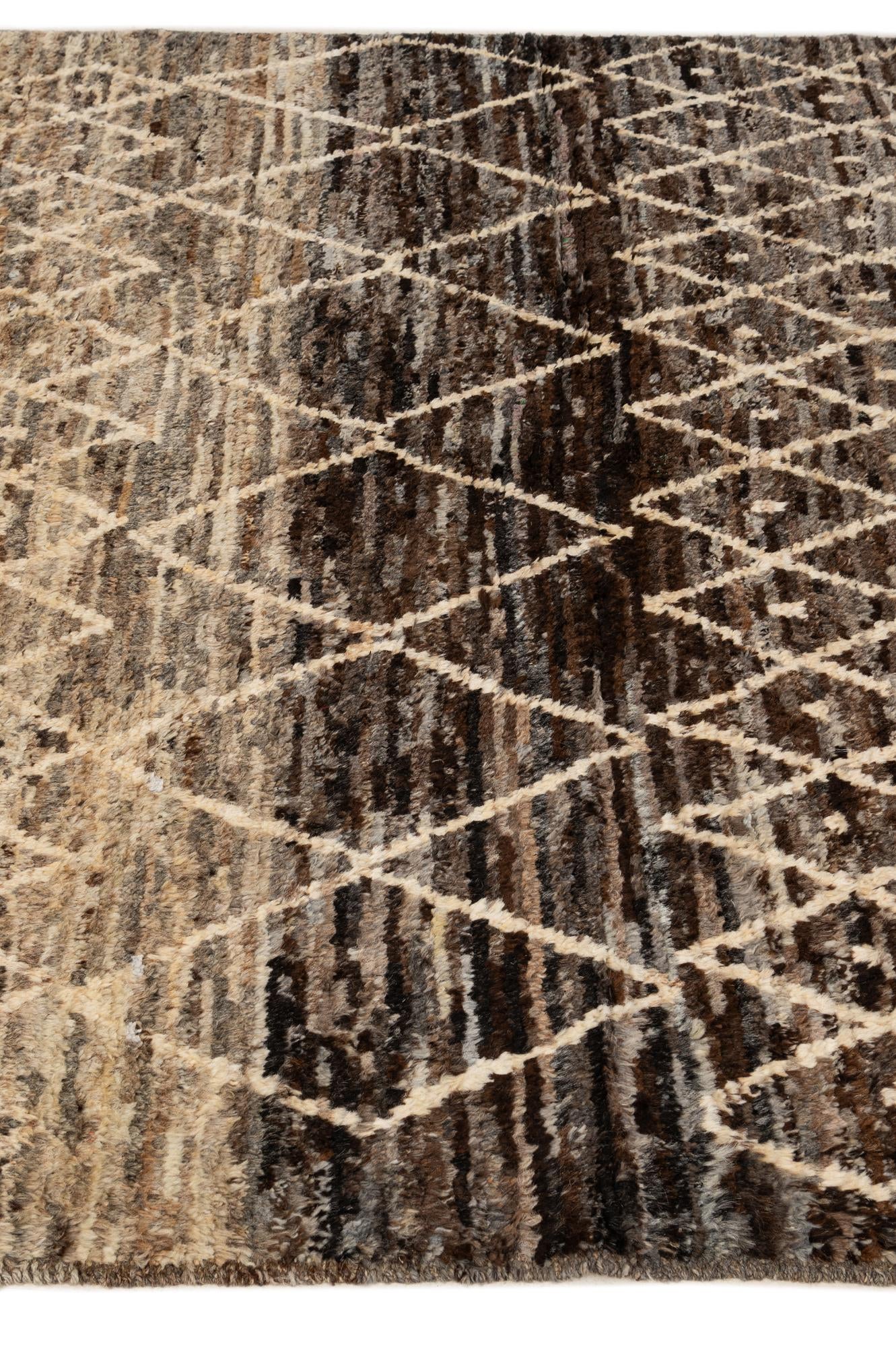 5' 2 x 6' 5 Hand Knotted Moroccan Wool Rug