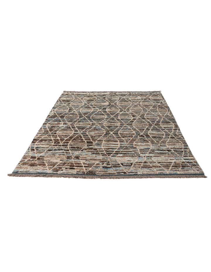 5' 6 x 8' Hand Knotted Moroccan Wool Rug