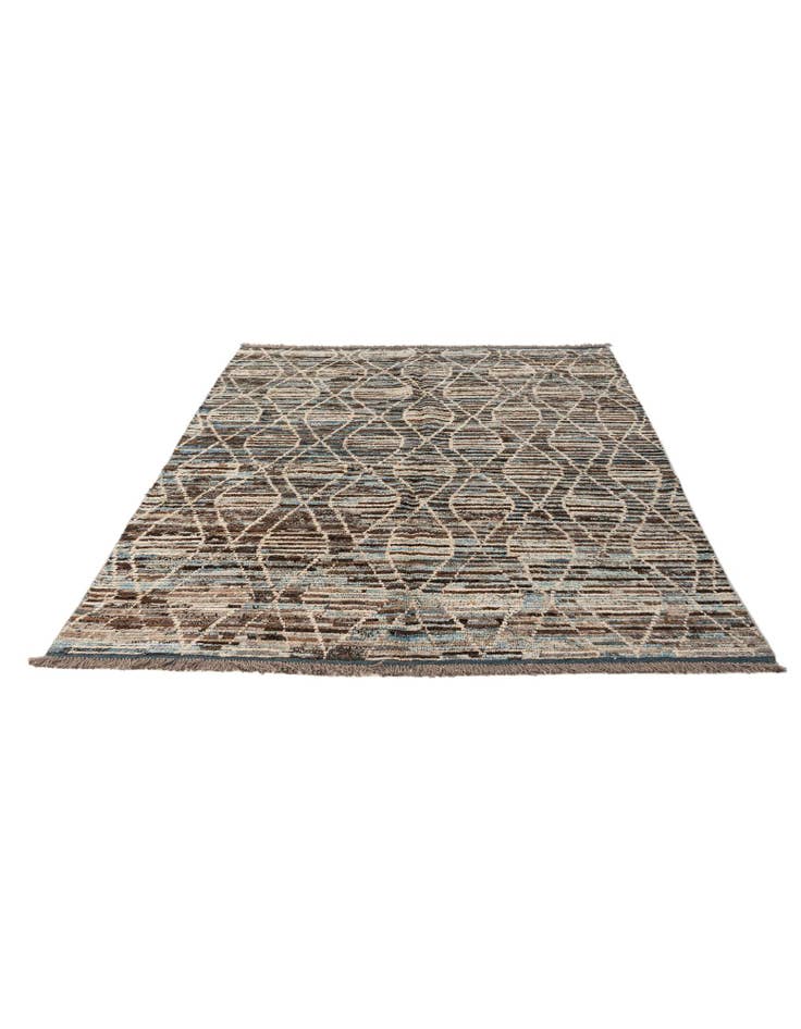 Detail image of 5' 6 x 8' Hand Knotted Moroccan Wool Rug