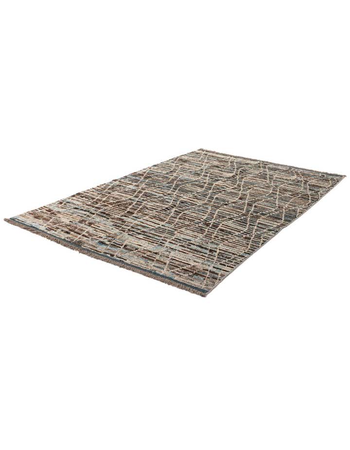 5' 6 x 8' Hand Knotted Moroccan Wool Rug