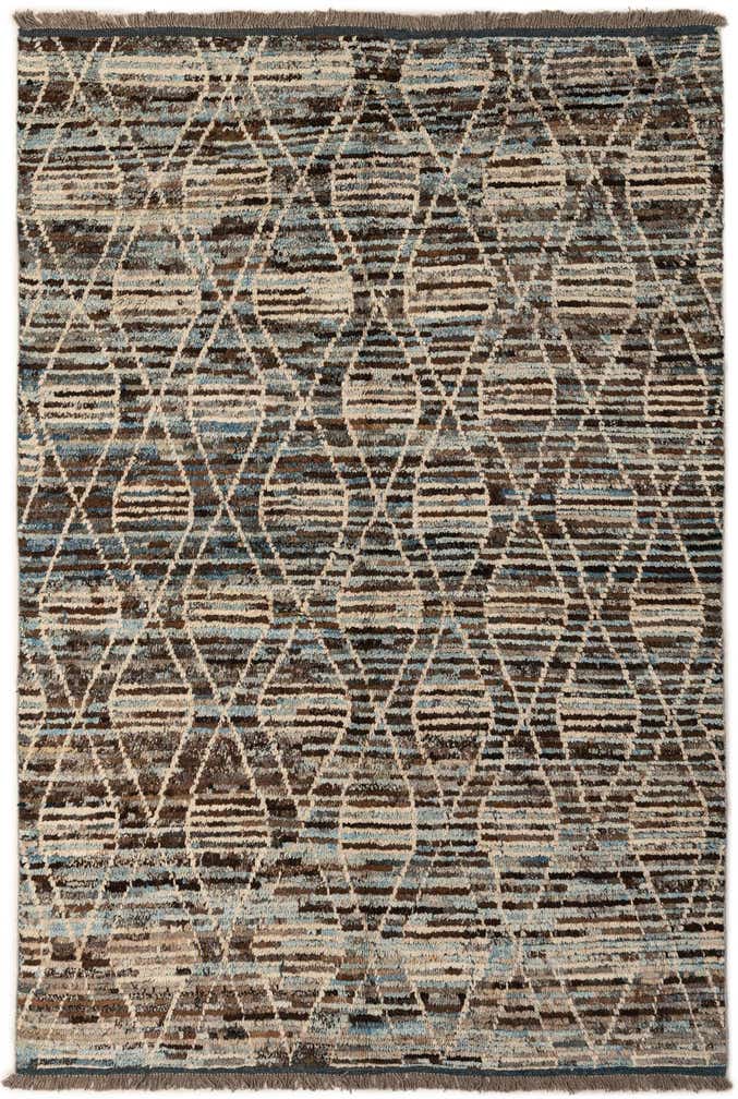 5' 6 x 8' Hand Knotted Moroccan Wool Rug