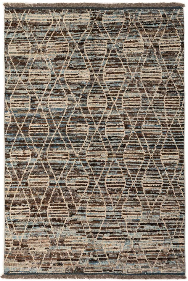 Detail image of 5' 6 x 8' Hand Knotted Moroccan Wool Rug