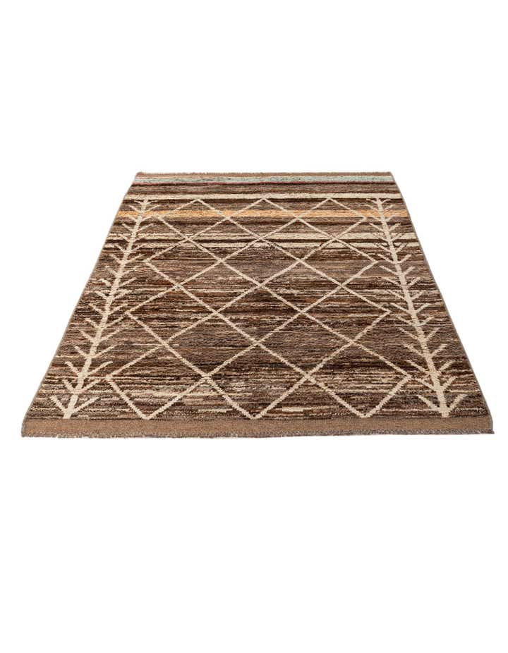 5' 4 x 8' 3 Hand Knotted Moroccan Wool Rug