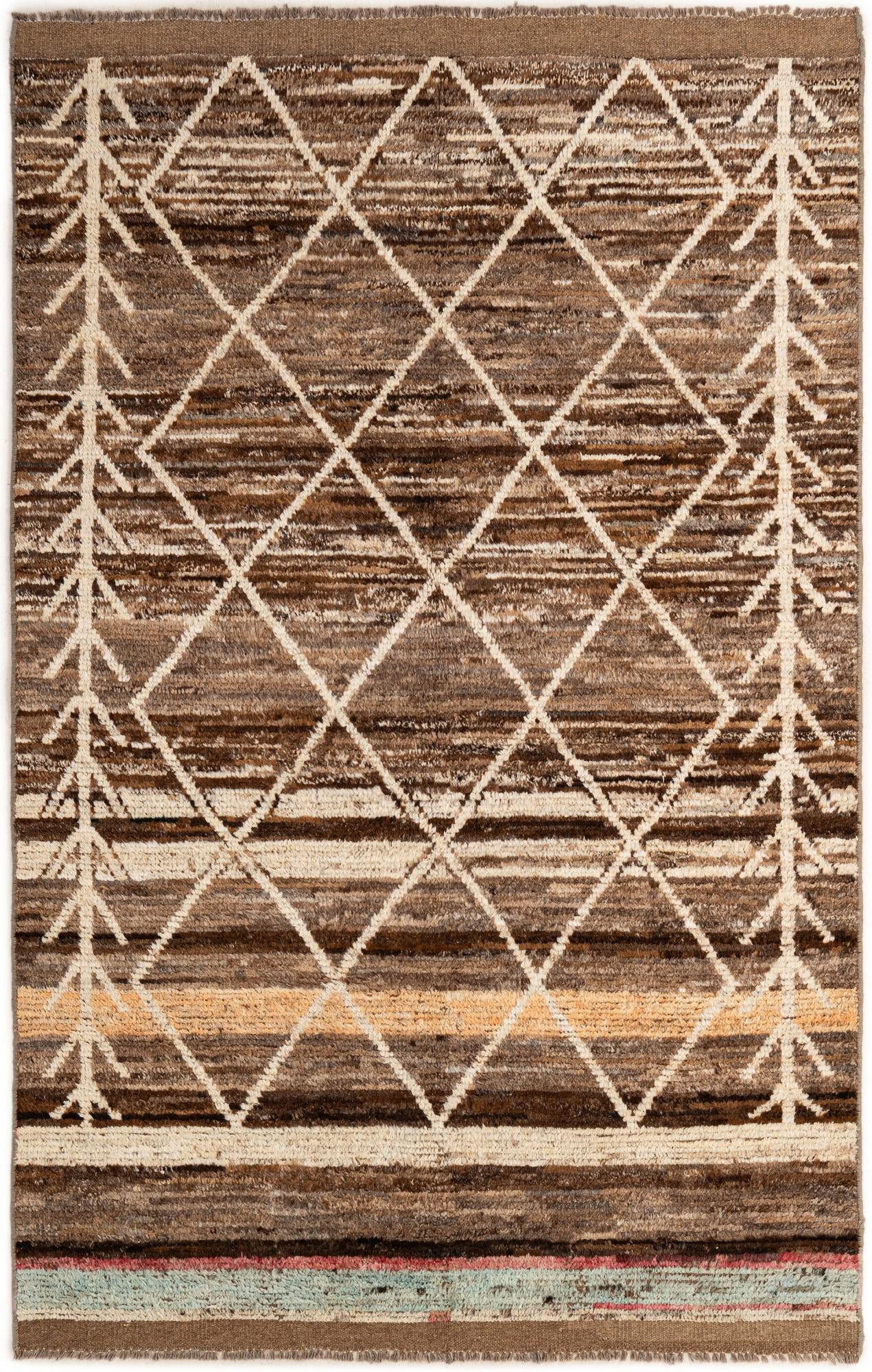 5' 4 x 8' 3 Hand Knotted Moroccan Wool Rug