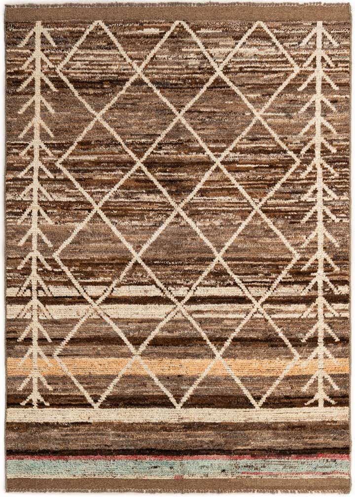 5' 4 x 8' 3 Hand Knotted Moroccan Wool Rug