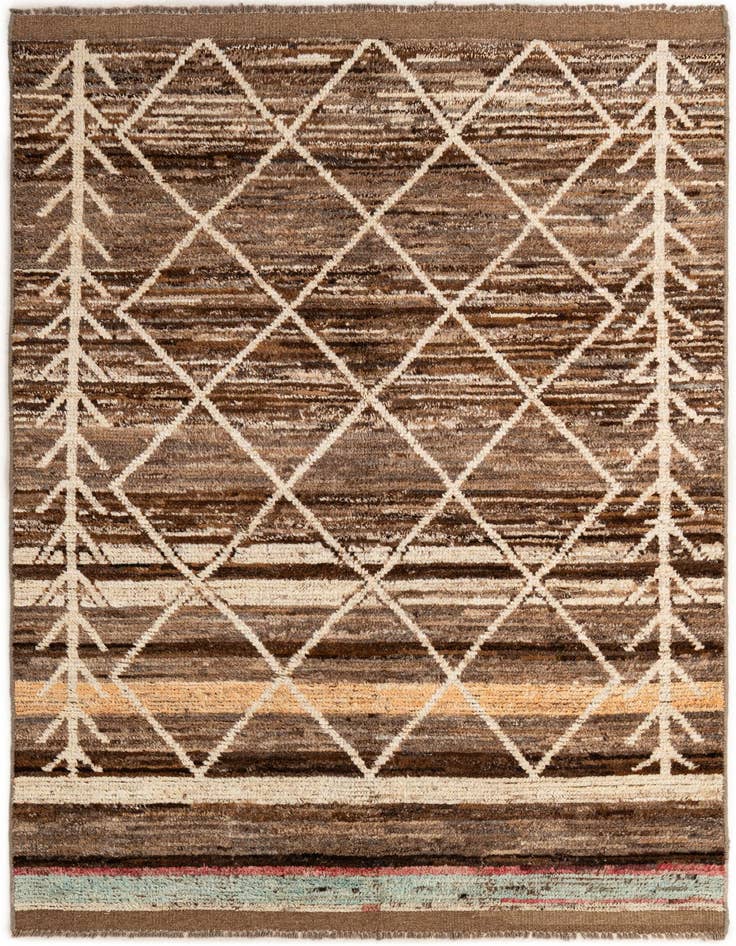 Detail image of 5' 4 x 8' 3 Hand Knotted Moroccan Wool Rug