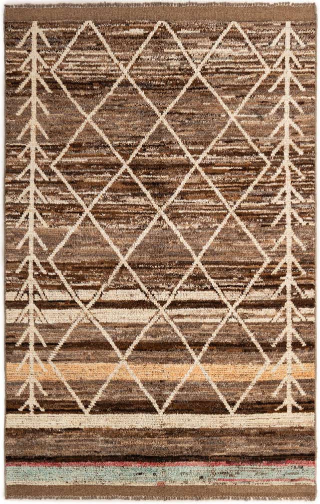 5' 4 x 8' 3 Hand Knotted Moroccan Wool Rug