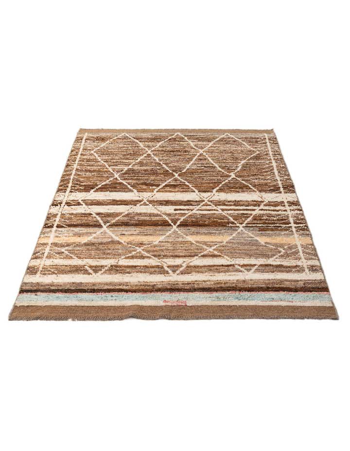5' 5 x 8' Hand Knotted Moroccan Wool Rug