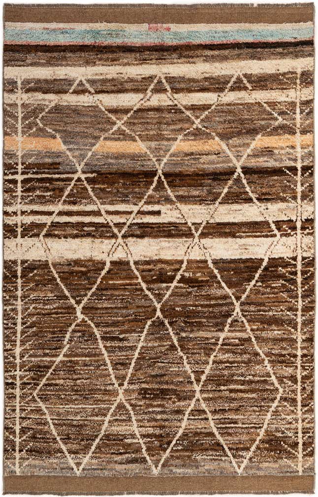 5' 5 x 8' Hand Knotted Moroccan Wool Rug