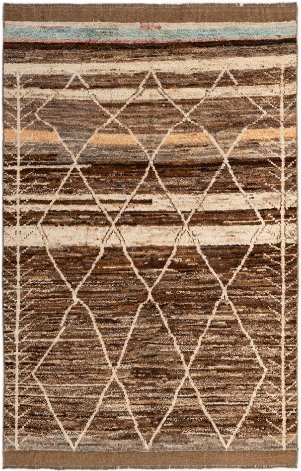 Detail image of 5' 5 x 8' Hand Knotted Moroccan Wool Rug