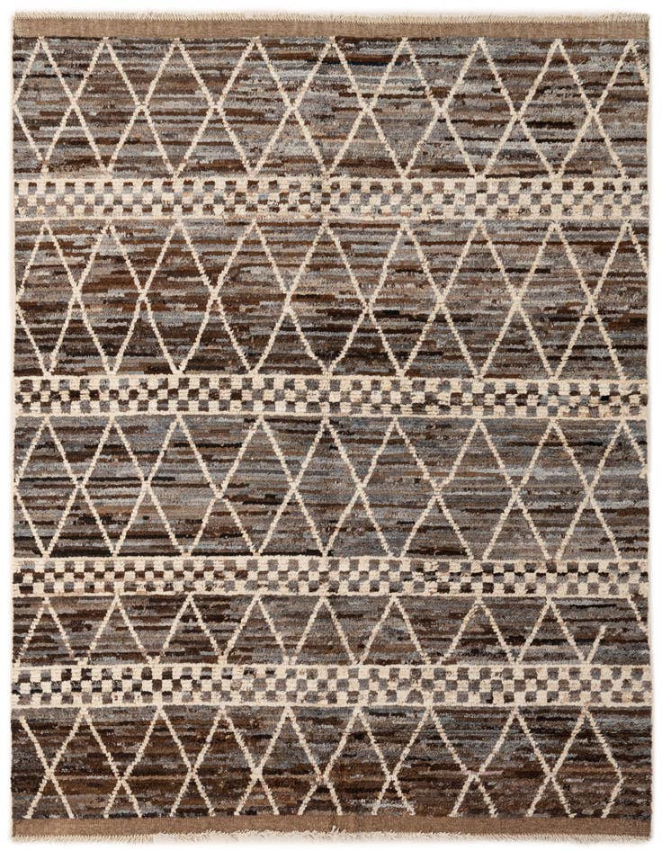 Detail image of 5' 7 x 7' 11 Hand Knotted Moroccan Wool Rug