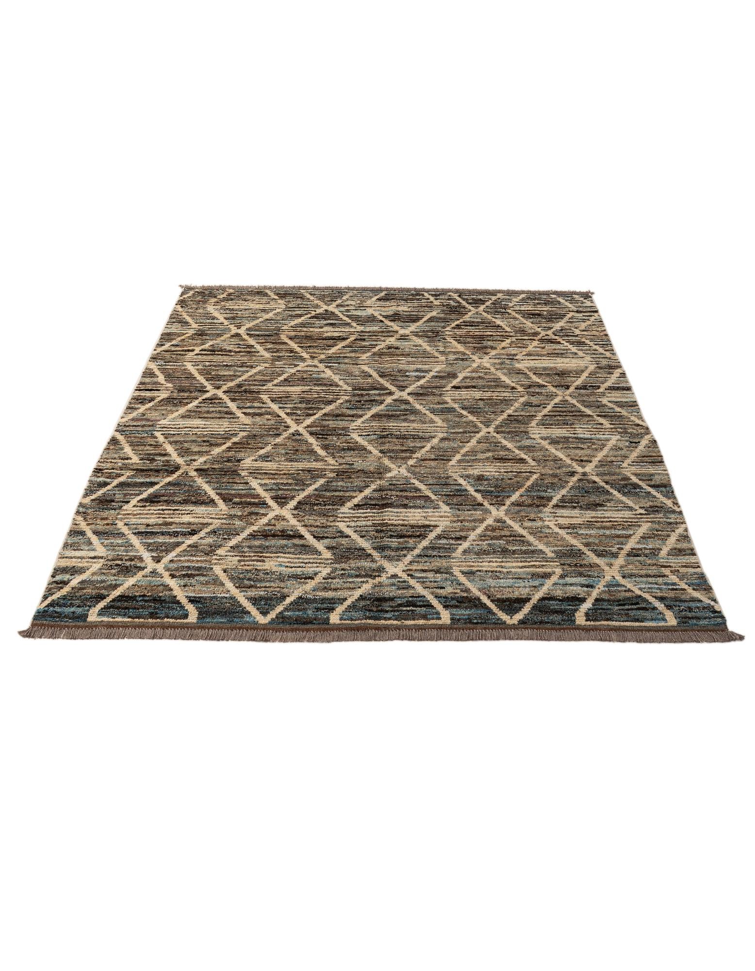 5' 8 x 7' 9 Hand Knotted Moroccan Wool Rug