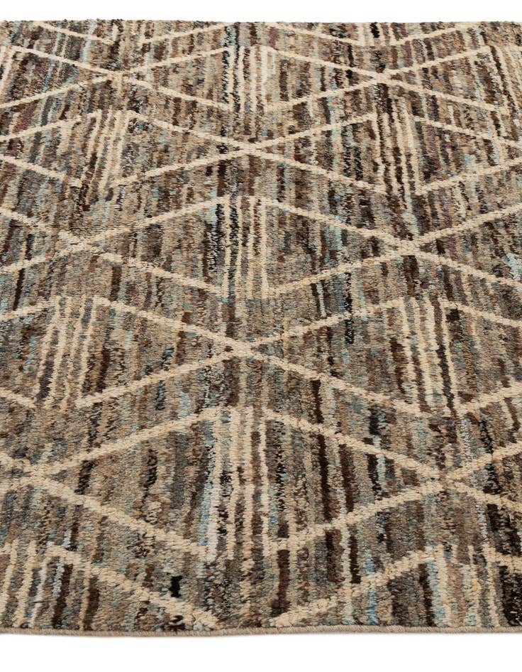 Detail image of 5' 8 x 7' 9  Hand Knotted Moroccan Wool Rug