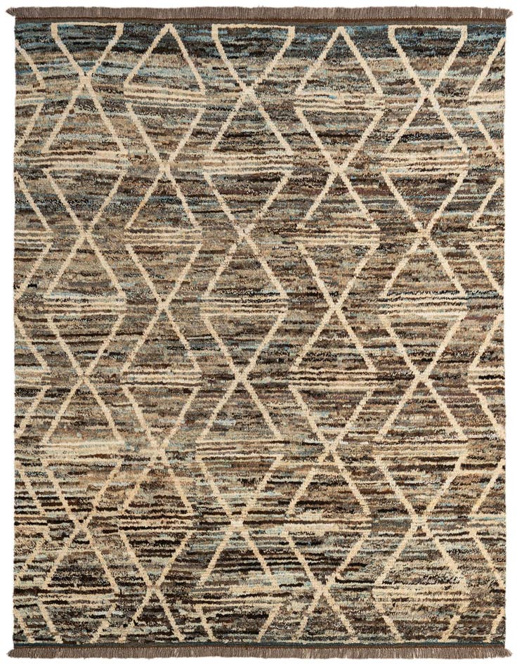 Detail image of 5' 8 x 7' 9 Hand Knotted Moroccan Wool Rug