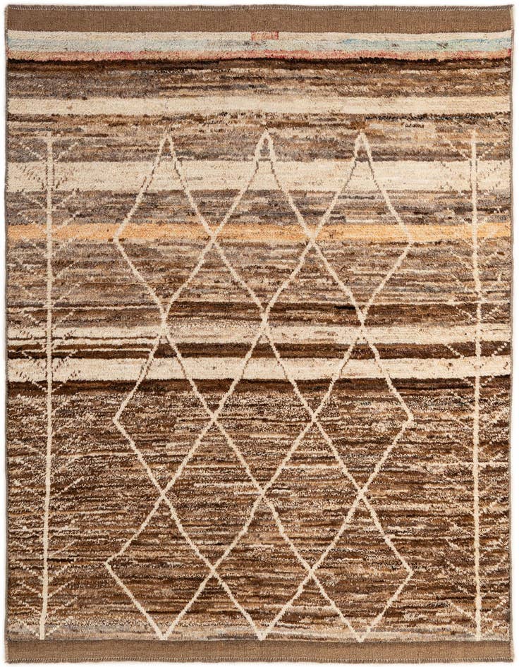 Detail image of 5' 8 x 8' 3 Hand Knotted Moroccan Wool Rug