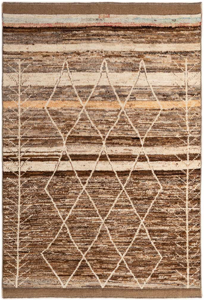 5' 8 x 8' 3 Hand Knotted Moroccan Wool Rug