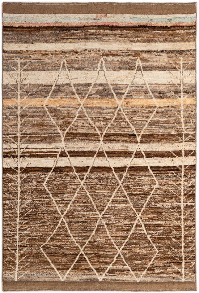 Detail image of 5' 8 x 8' 3 Hand Knotted Moroccan Wool Rug