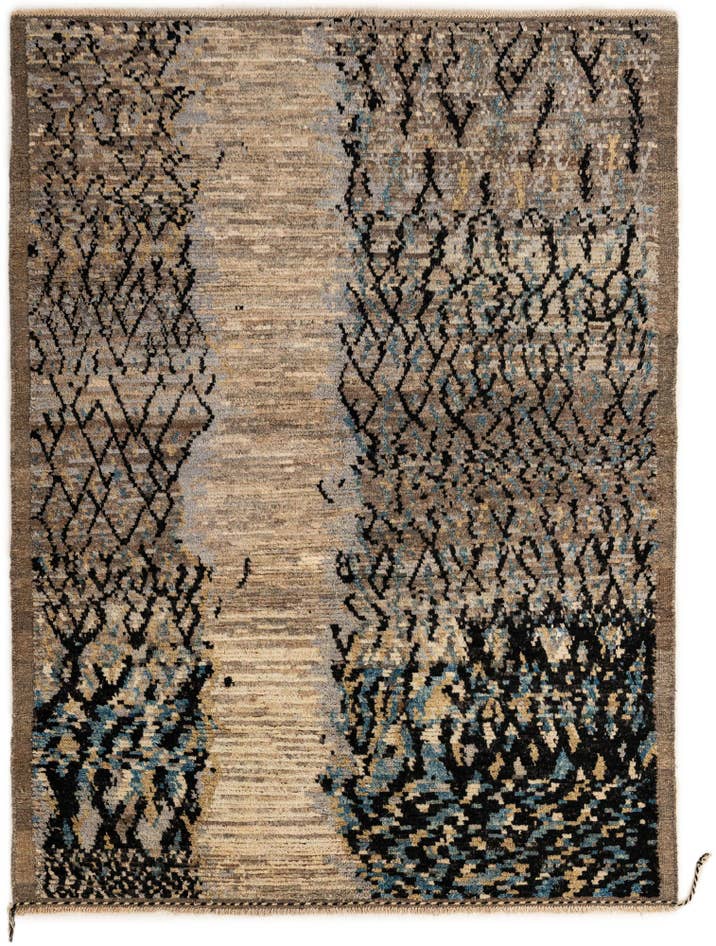 Detail image of 5' 11 x 7' 11 Hand Knotted Moroccan Wool Rug